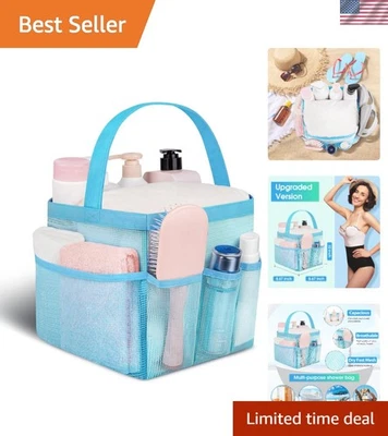 Portable Mesh Shower Caddy with 8 Pockets - Perfect for College Dorm Essentials - Image 1 of 4