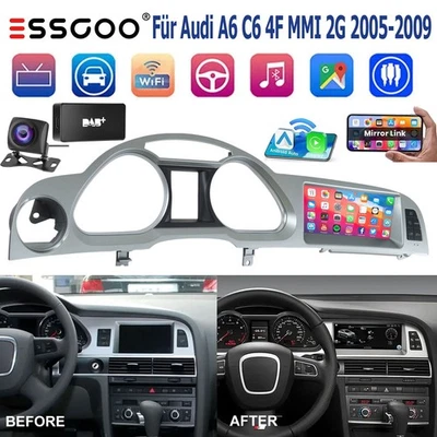 Android 14 6+128GB DAB+ Für Audi A6 C6 4F MMI 2G 2005-2009 Autoradio Carplay KAM - Bild 1 von 4