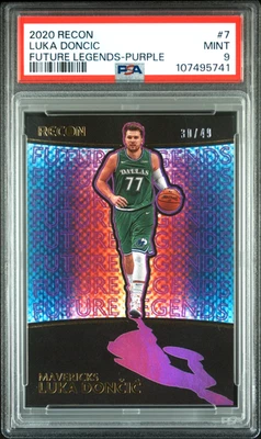 LUKA DONCIC 2020-21 Panini Recon Basketball - PSA 9 Future Legends Purple #'d/49 - Image 1 of 2