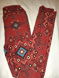 LuLaRoe Leggings Kids L/XL NWOT Aztec Shapes Brown NEW OS - Picture 1 of 3