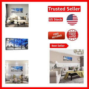 Modernes 16x24 Leinwand Wandbild Set - Blauer Baum und Mond für stilvolle Innenräume - Bild 1 von 9