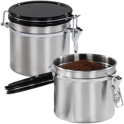 2x Xavax Kaffeedose Edelstahl für Kaffeepulver Luftdicht Vorratsdose Behälter - Bild 1 von 4
