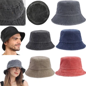 Unisex Bucket Hat Fishing Boonie Washable Cotton Brim Visor Sun Safari Plain Cap - Picture 1 of 16