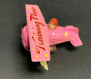 Training Plane Tin Wind Up Toy - Pink - Picture 1 of 6
