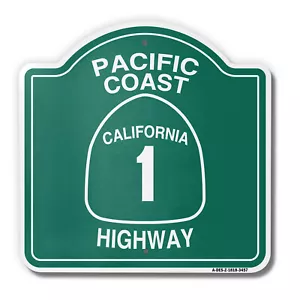 Pacific Coast Highway California 1 18" X 18" Heavy-Gauge Aluminum Sign - Picture 1 of 4
