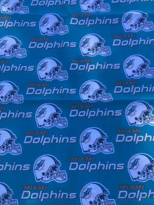 Miami Dolphins NFL Fabric Size 58x155inch Color Teal Brand New and Never Used! - Picture 1 of 4