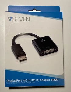 V7 V SEVEN DisplayPort (m) to DVI (f) Adapter Black - NEU in OVP - Bild 1 von 3