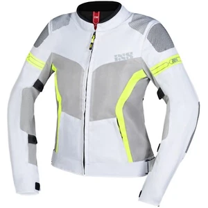 Damen Motorrad Jacke D2XL - IXS Trigonis-Air - hellgrau-grau-fluogelb - Bild 1 von 9