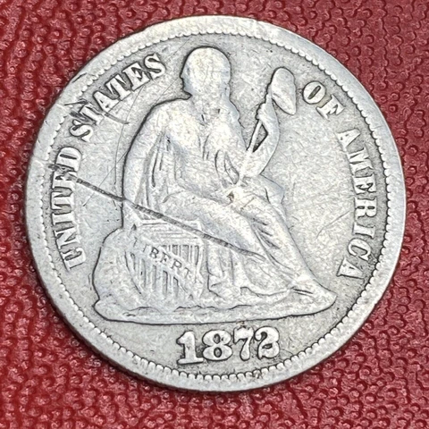 1872 Seated Liberty Dime 10c Better Grade F Details #49975 Cover