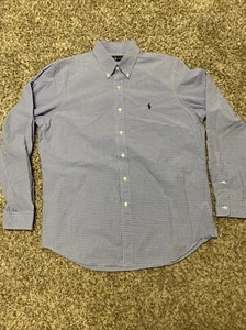 Polo by RALPH LAUREN Hemd Langarm kariert blau weiß Herren Große L - Bild 1 von 8