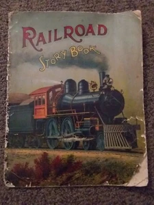 Vintage 1907 McLoughlin Bros. #94 RAILROAD Story Book - Foto 1 di 7