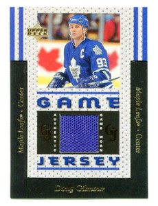 DOUG GILMOUR 1996-97 UD Upper Deck Game Jersey Worn Used Relic Swatch Maple Leaf