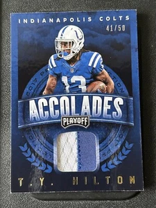 Ty Hilton 2018 Playoff Accolades No. 20 Jersey Card Numbered 41/50 Two Color - Picture 1 of 2