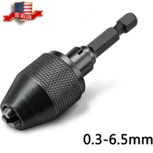 1/4" Keyless Chuck Conversion Hex Shank Adapter Drill Bit Quick Change Driver - Picture 1 of 6