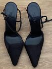 Gucci by Tom Ford Vintage Black Satin pointed muse d?orsay  Heels - Size 37.5
