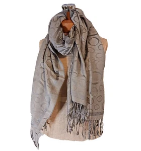 Pashmina Scarf Wrap Gray Fall Winter Thanksgiving Christmas - Picture 1 of 6
