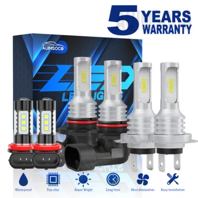 For Mazda 3 2004-2008 2009 LED Headlight High and Low Fog Light Bulbs Pure White - Image 1 of 4