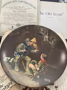 The Old Scout, Norman Rockwell Boy Scout Ceramic Plate,certificate And Papers - Picture 1 of 12