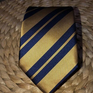 Hugh Parsons Regimental Stripe Navy Blue Tie Italy - Picture 1 of 5