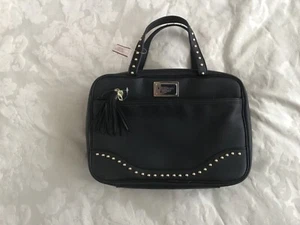 Victoria Secret studded makeup bag Black zip around closure Logo - Picture 1 of 7