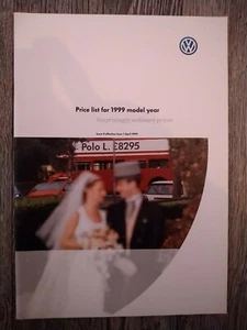 VW VOLKSWAGEN Lupo Polo Golf Cabriolet Estate Bora Passat Sharan Price List 1999 - Picture 1 of 1