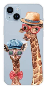 Coque en silicone imprimée compatible Apple iPhone 15 Plus Funny Girafe - Photo 1 sur 3