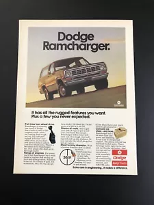 1975 DODGE RAMCHARGER ORIGINAL VINTAGE PRINT AD ADVERTISEMENT PRINTED - Picture 1 of 1