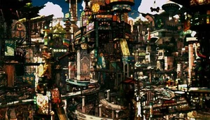 Anime imperial boy cityscape digital art fantasy city Playmat Gaming Mat Desk - Picture 1 of 1