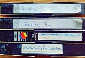 4 VHS-Kassetten "Rocky Teil I - IV", Selbstaufnahmen - Bild 1 von 3