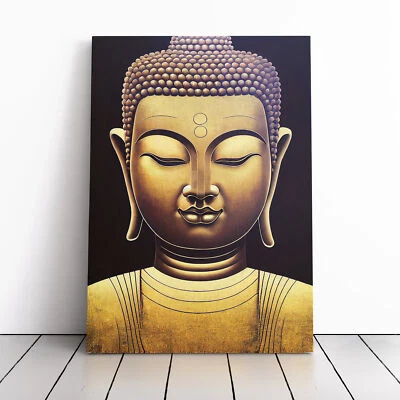Golden Buddha No.3 Canvas Wall Art Print Framed Picture Home Decor Living Room - Image 1 of 4