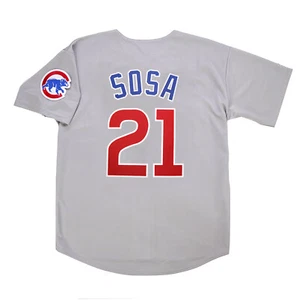Sammy Sosa Chicago Cubs Home White & Road Grey Men's Jersey w/ Patch - Picture 1 of 10