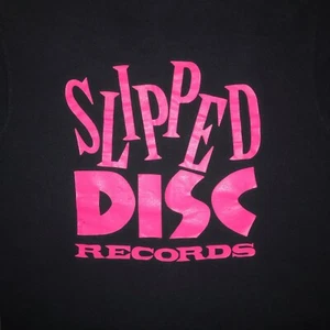 Vintage 1980s SLIPPED DISC RECORDS T SHIRT Label FOX TROT Band Heavy Metal L - Picture 1 of 10