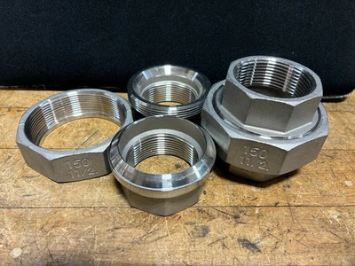 1-1/2" NPT 316 Stainless Steel Pipe Union Class 150 Brand New! - Image 1 of 2