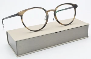 LINDBERG Brille 1043 Col A113 Acetanium Panto Horn Design Seidenmatt Schwarz M - Bild 1 von 10