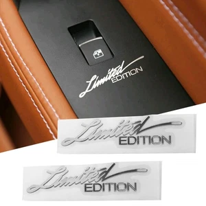 2Pcs Sliver Metal Limited Edition Logo 3D Emblem Badge Sticker Car Accessories - Picture 1 of 8