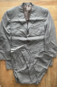 Canali Pinstripe Gray 2 Piece Suit Mens 48R Jacket 39x30 Trouser Wool Italy - Picture 1 of 21