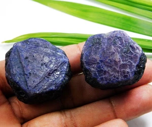 Certified 467.70 Ct Natural Blue Star Sapphire Specimen Rough Gemstone Pair - Picture 1 of 6