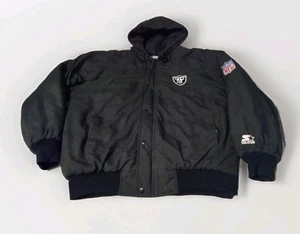 Vintage Authentic Oakland Raiders Starter Parka Jacket Size Large 90’s Original - Picture 1 of 12