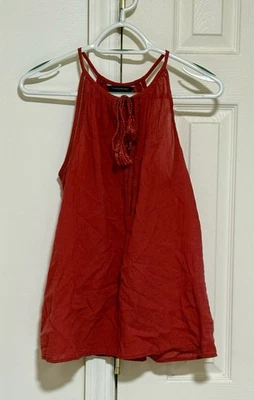 Sexy Top de Lino Banana Republic Gancho para Ojos Pecho con Muesca de Atar Ajustable Cuello Foto 1 de 3