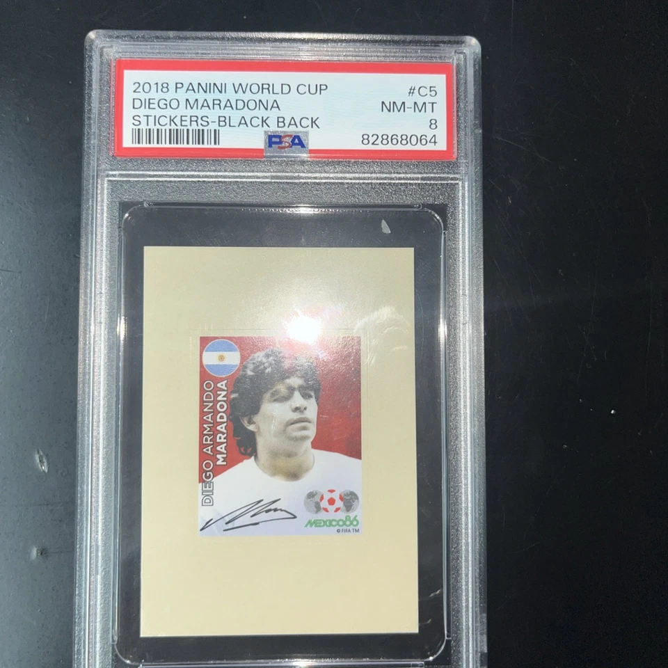 Pegatina Panini Mundial Rusia 2018 Diego Maradona Argentina C5 PSA 8 Pop 6,8 Foto 1 de 2