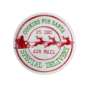 Vintage Mrs. Fields Christmas Cookies For Santa 10" Plate Special Delivery - Picture 1 of 1