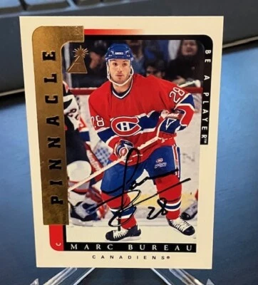 MARC BUREAU auto 1996-97 Pinnacle Be A Player CANADIENS - Image 1 of 2