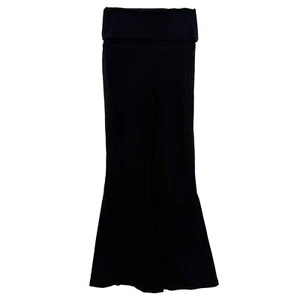 OFFLINE BY AERIE AE OG Super Flare Pant XS Black Fold Over Stretch Knit NWT B75 - Picture 1 of 6