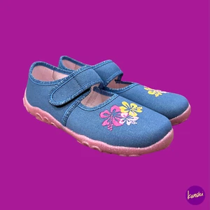 SUPERFIT Ciabatte Bonny da bambina, accento floreale ricamato, denim, UK 13/EU 32 - Foto 1 di 5
