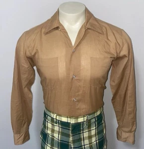 Vtg 50s 60s Bud Berma Shirt Permanent Press MCM Rat Pack Rockabilly Mens Medium - Picture 1 of 9