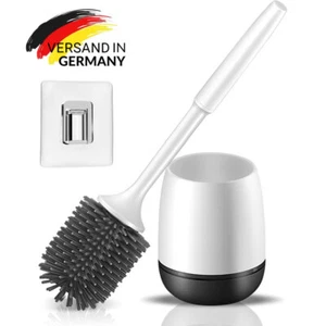 WC-Bürste Silikon Toilettenbürste Klobürste Wandmontage Bürstengarnitur Bürste - Bild 1 von 17