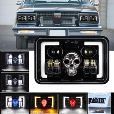 1PCS 4x6" LED Headlights Hi/Low Beam For 1980 - 1988 Oldsmobile Cutlass Supreme - Image 1 of 4