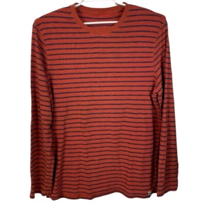 Топ тепловой мужской American Eagle с длинным рукавом размер XL оранжевый синий в полоску Y2K AE - Изображение 1 из 4