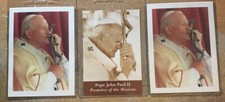  3 POPE JOHN-PAUL II CARDS - 2 PRAYER FOR VOCATIONS & 1 PROMOTER OF THE MISSIONS