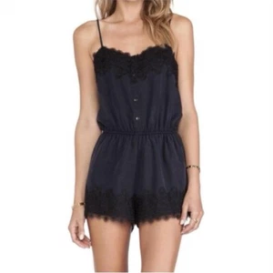 STONE COLD FOX Lansing Black Lace Romper Size XS/S $275 NEW - Picture 1 of 12